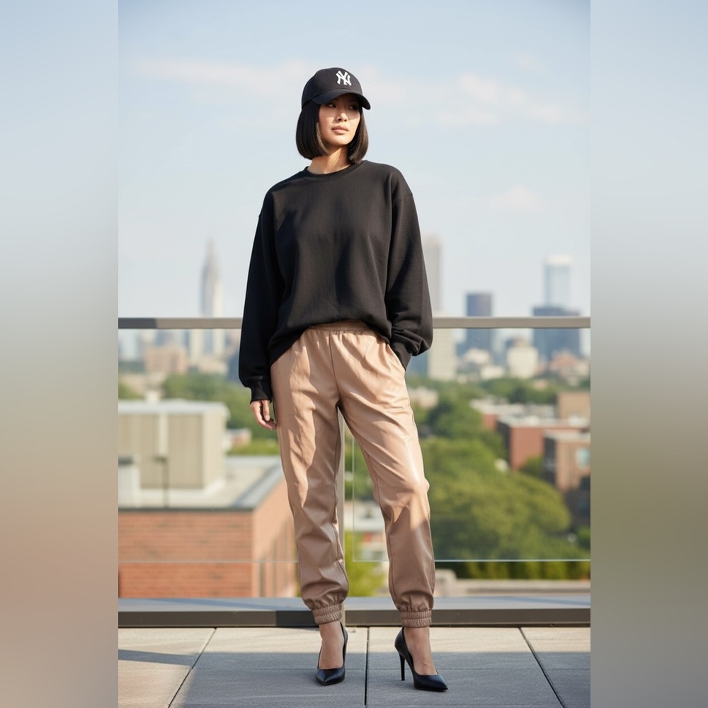 Faux leather  Tan Pants